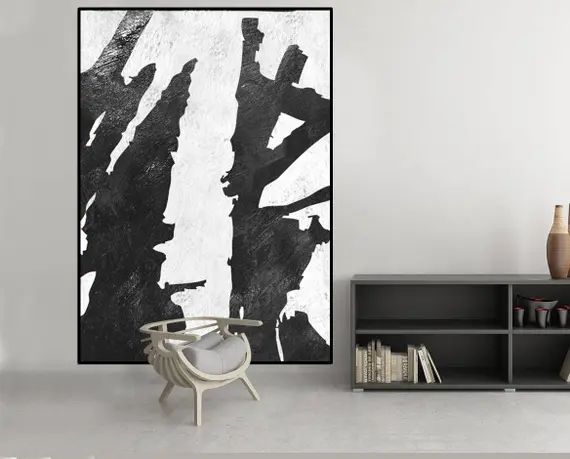Extra large wall art original abstract painting black and | Etsy | Etsy (US)