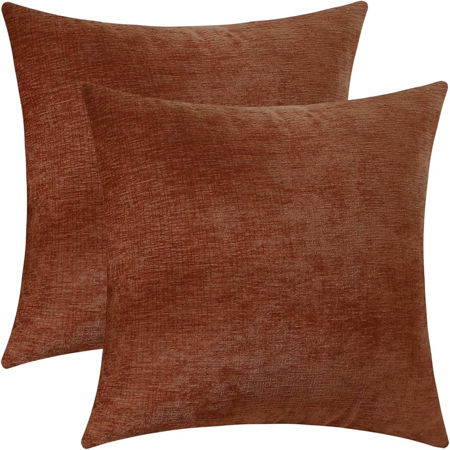 Jeneoo Terracotta Decorative Throw Pillow Covers Soft Chenille Comfy Square Couch Cushion Cases f... | Amazon (US)