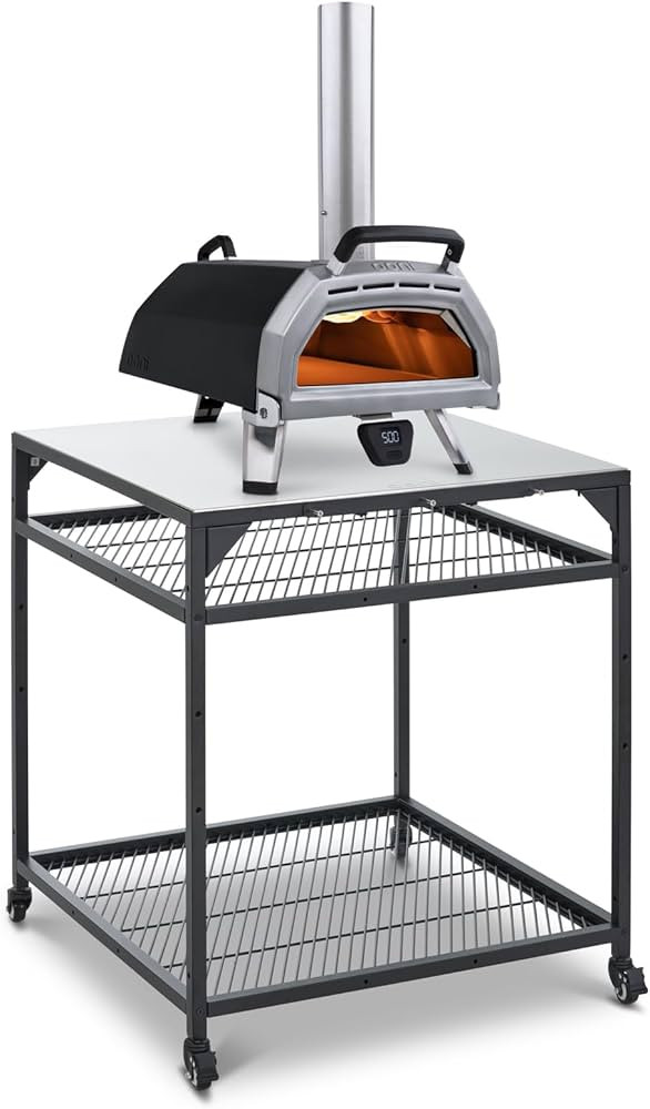 ooni Large Modular Table - Pizza Oven Table Cart, Metal Stainless Steel Pizza Oven Stand, Grill B... | Amazon (US)