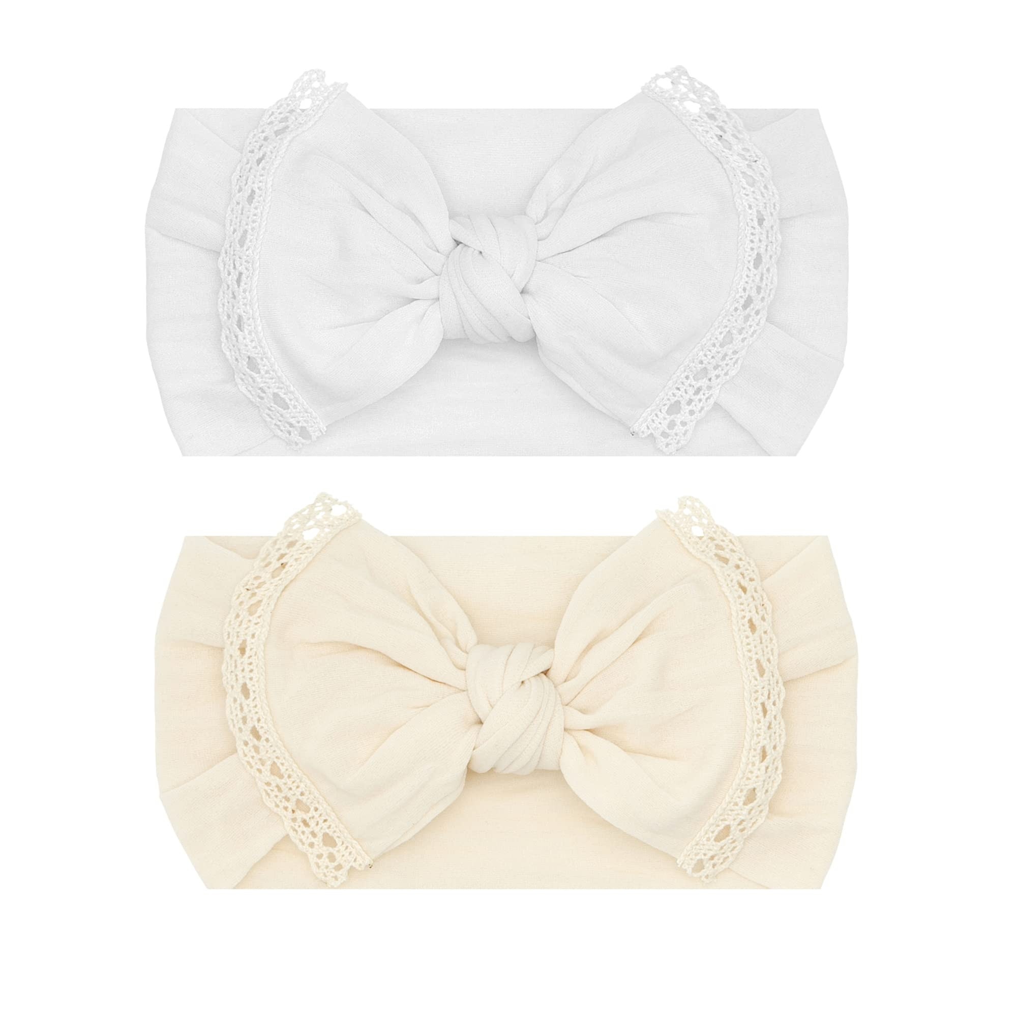 Baby Bling Bows - Newborn to Little Baby Girl Bows, 2 Pack Nylon Super Soft Stretchy Knot Toddler... | Amazon (US)