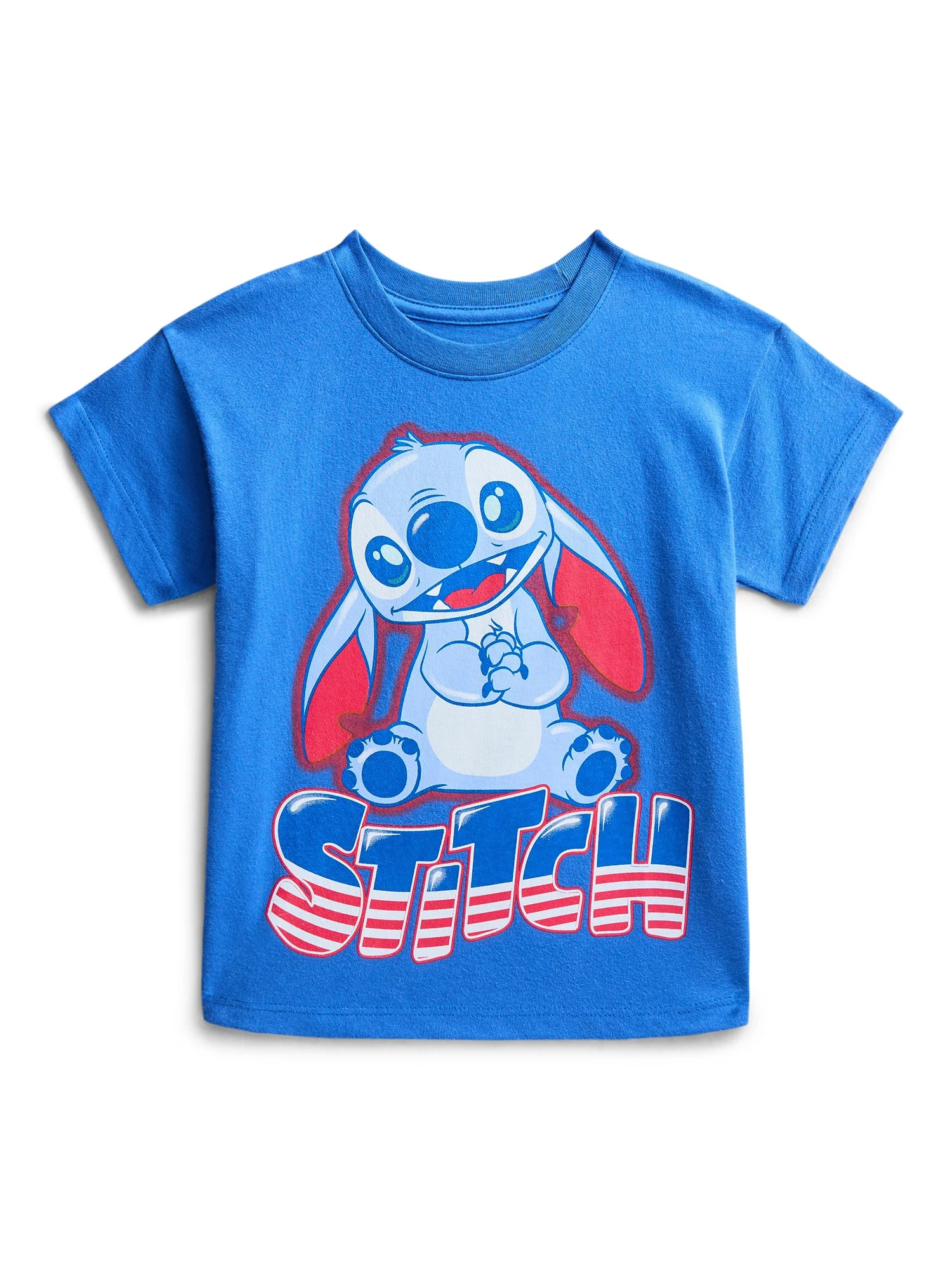 Stitch Toddler Graphic Americana Crewneck Tee with Short Sleeves, Sizes 12M-5T | Walmart (US)