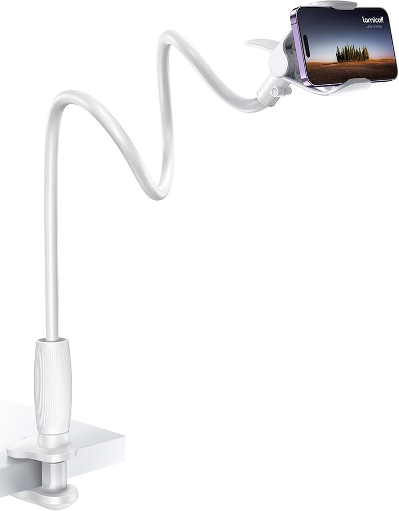 Lamicall Gooseneck Phone Holder for Bed - 360 Adjustable Clamp Clip, Overhead Cell Phone Mount St... | Amazon (US)