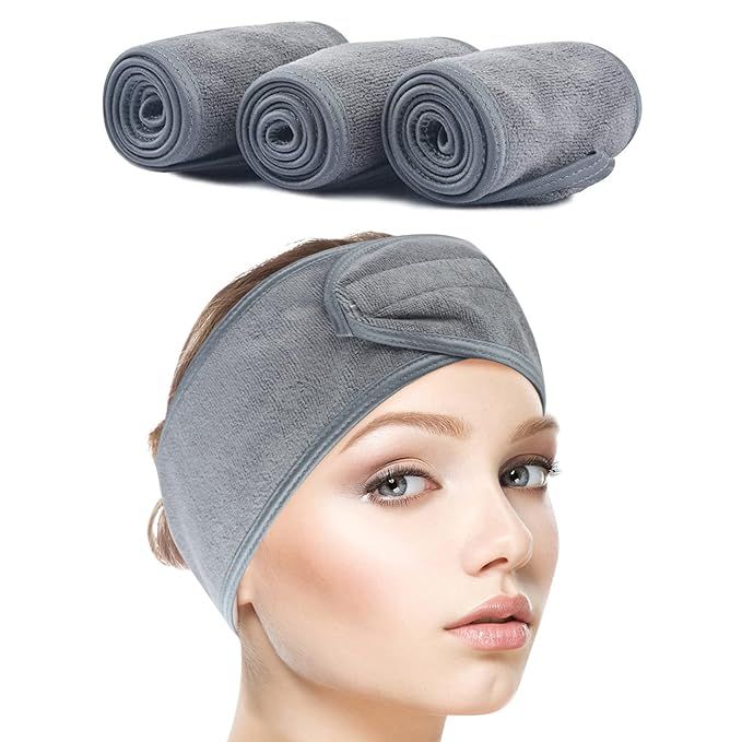 Sinland Spa Headband for Washing Face Soft Women Hair Band Makeup 3 Pack | Amazon (US)