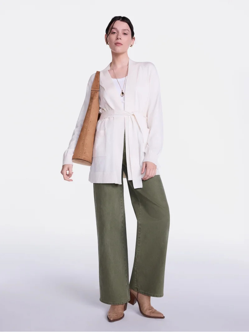 Scenario Women's Belted Lightweight Cardigan, Sizes XS-XXXL | Walmart (US)