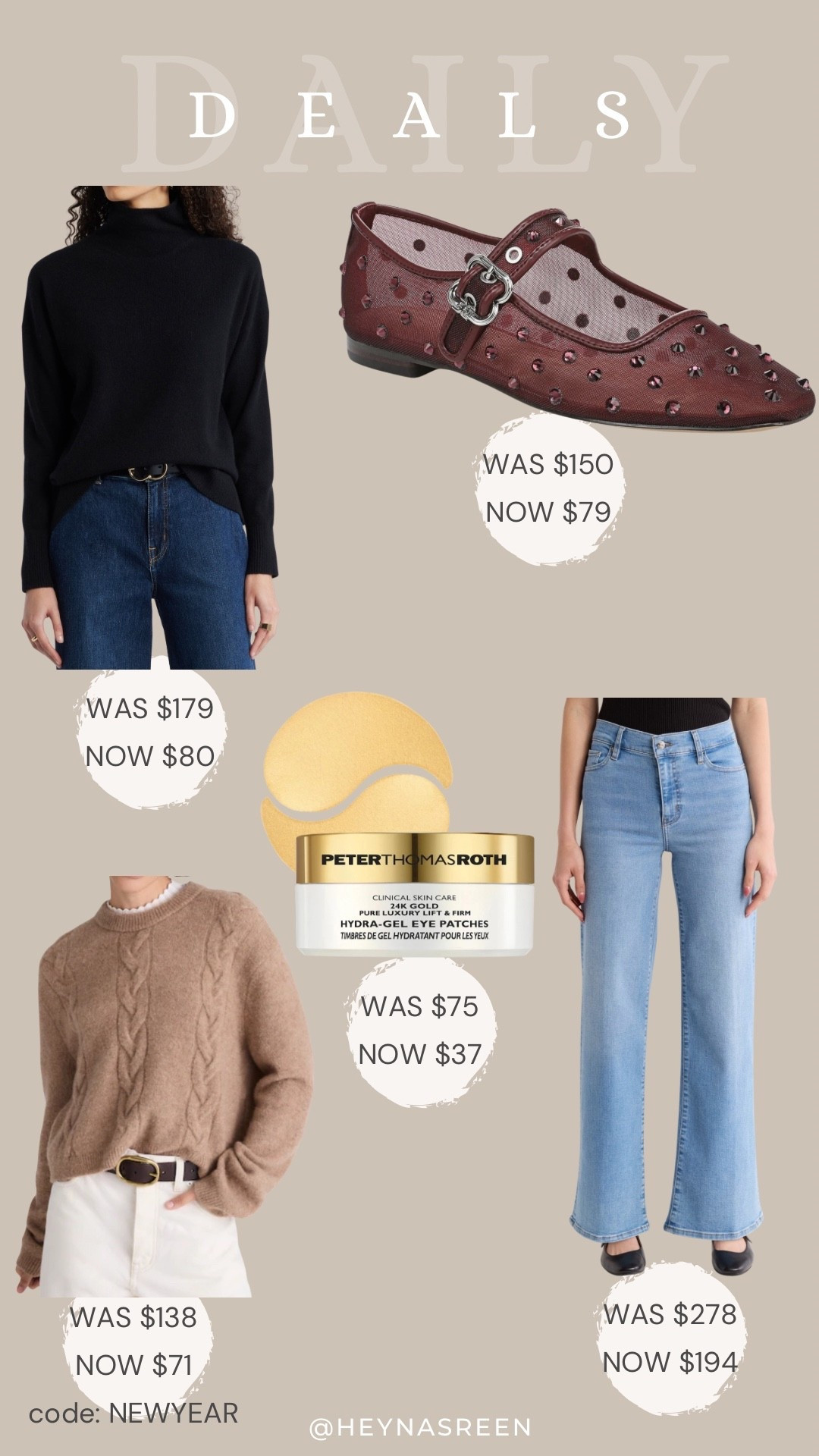 Daily deals on Nordstrom cashmere sweater, Sam Edelman Mary Jane flats, Frame denim, Peter Thomas Roth eye patches, Madewell sweater 