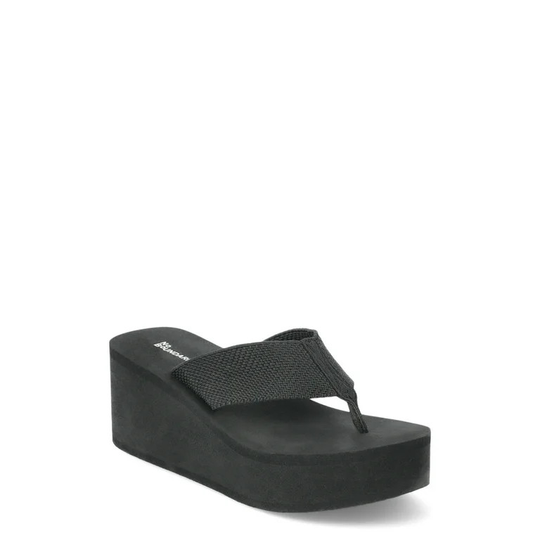 No Boundaries Women's Wedge Flip Flop Sandals | Walmart (US)