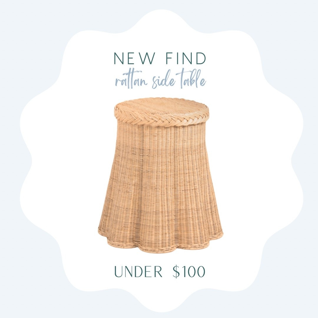 High sell out risk!! Rattan scalloped end table under $100! 

Serena and Lily look for less side table
