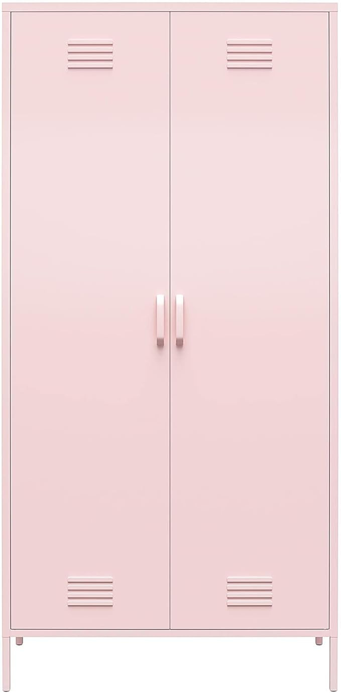 Novogratz Cache Tall 2 Door Metal Locker Cabinet, Pink | Amazon (US)