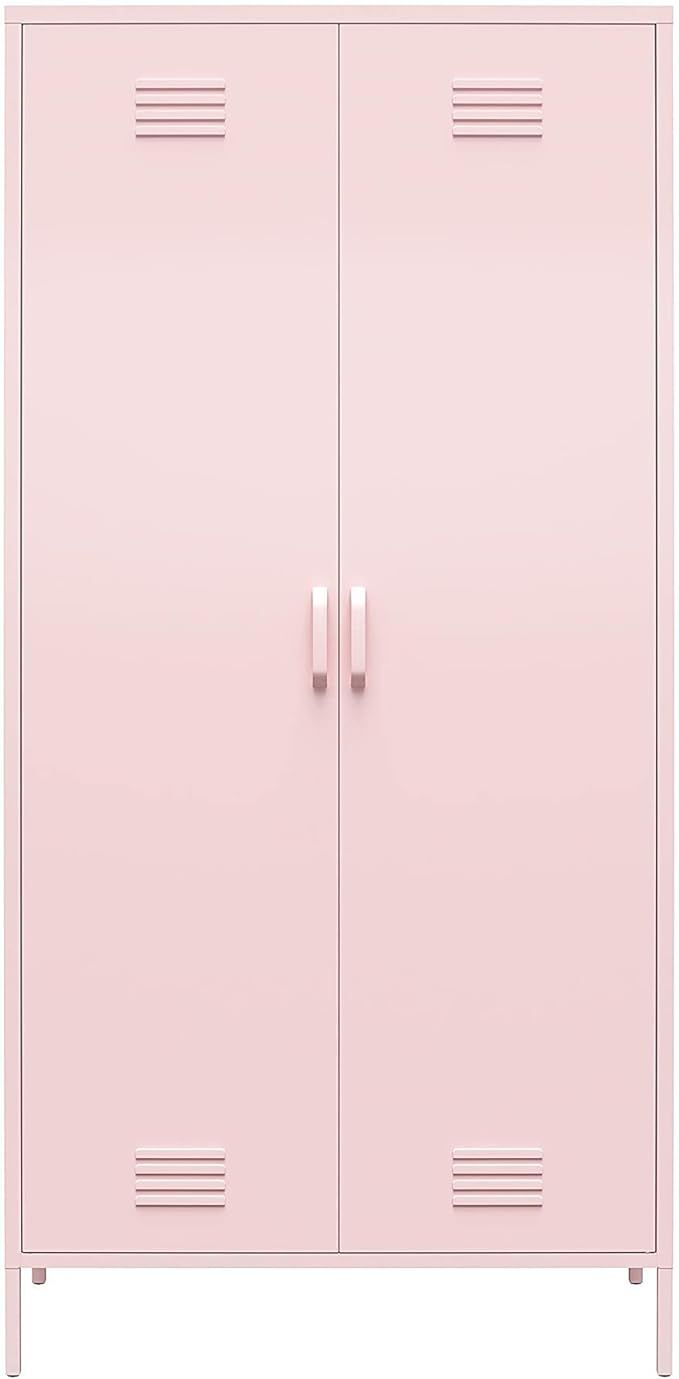 Novogratz Cache Tall 2 Door Metal Locker Cabinet, Pink | Amazon (US)