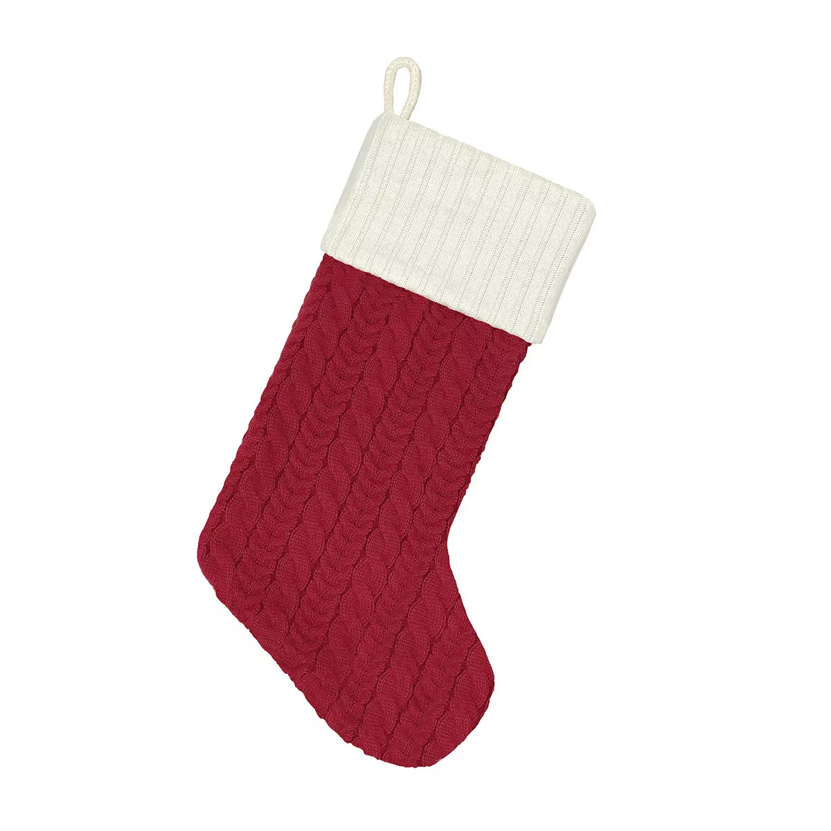 St. Nicholas Square® Red Cable Knit Monogram Christmas Stocking | Kohl's