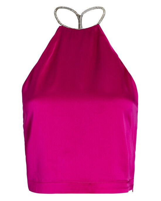 Esther Crystal-Embellished Silk Charmeuse Top | INTERMIX