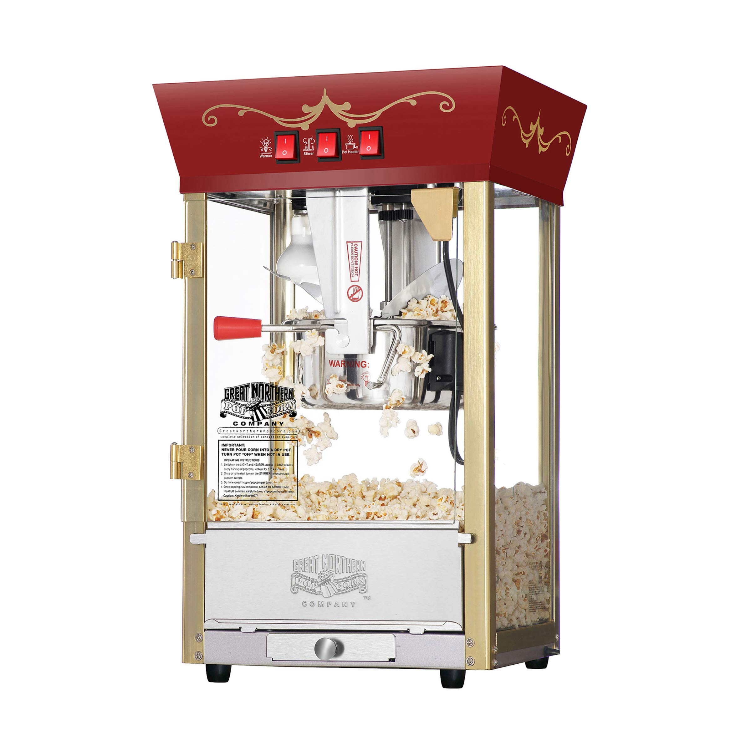 Great Northern Popcorn Red Matinee Movie Theater Style 8 oz. Ounce Antique Popcorn Machine | Amazon (US)