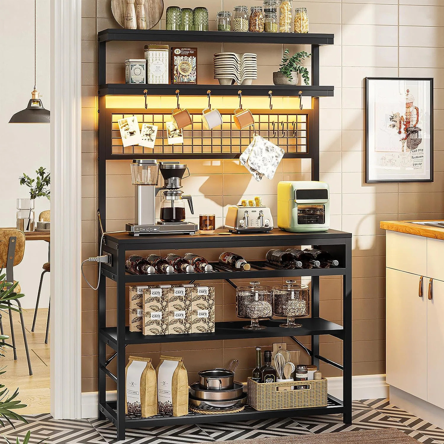Gavien 35.4'' Metal Standard Baker's Rack with Microwave Compatibility | Wayfair North America