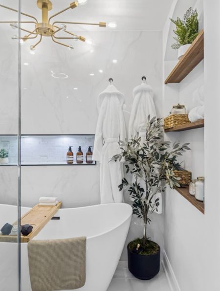 Modern luxe bathroom transformation! 

Would you considering creating a relaxing, at-home spa area in your master bathroom? 🛀 #interiordesign

#LTKsalealert #LTKhome

#LTKHome #LTKSummerSales