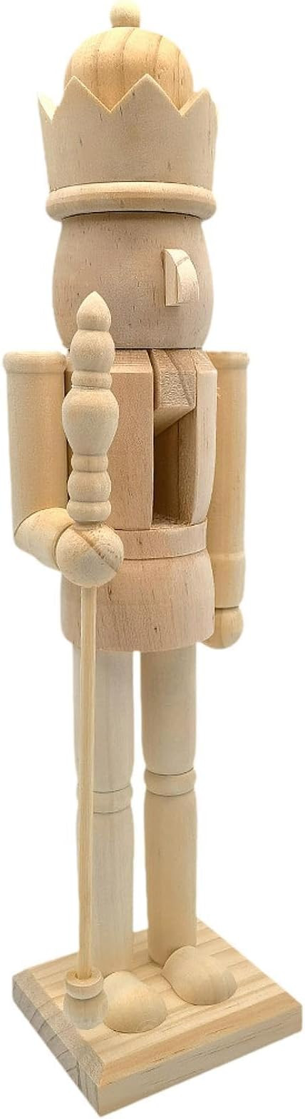 15" Wooden Nutcrackers Unpainted Unfinished Paintable Wooden Christmas Nutcracker DIY Blank Nutcr... | Amazon (US)
