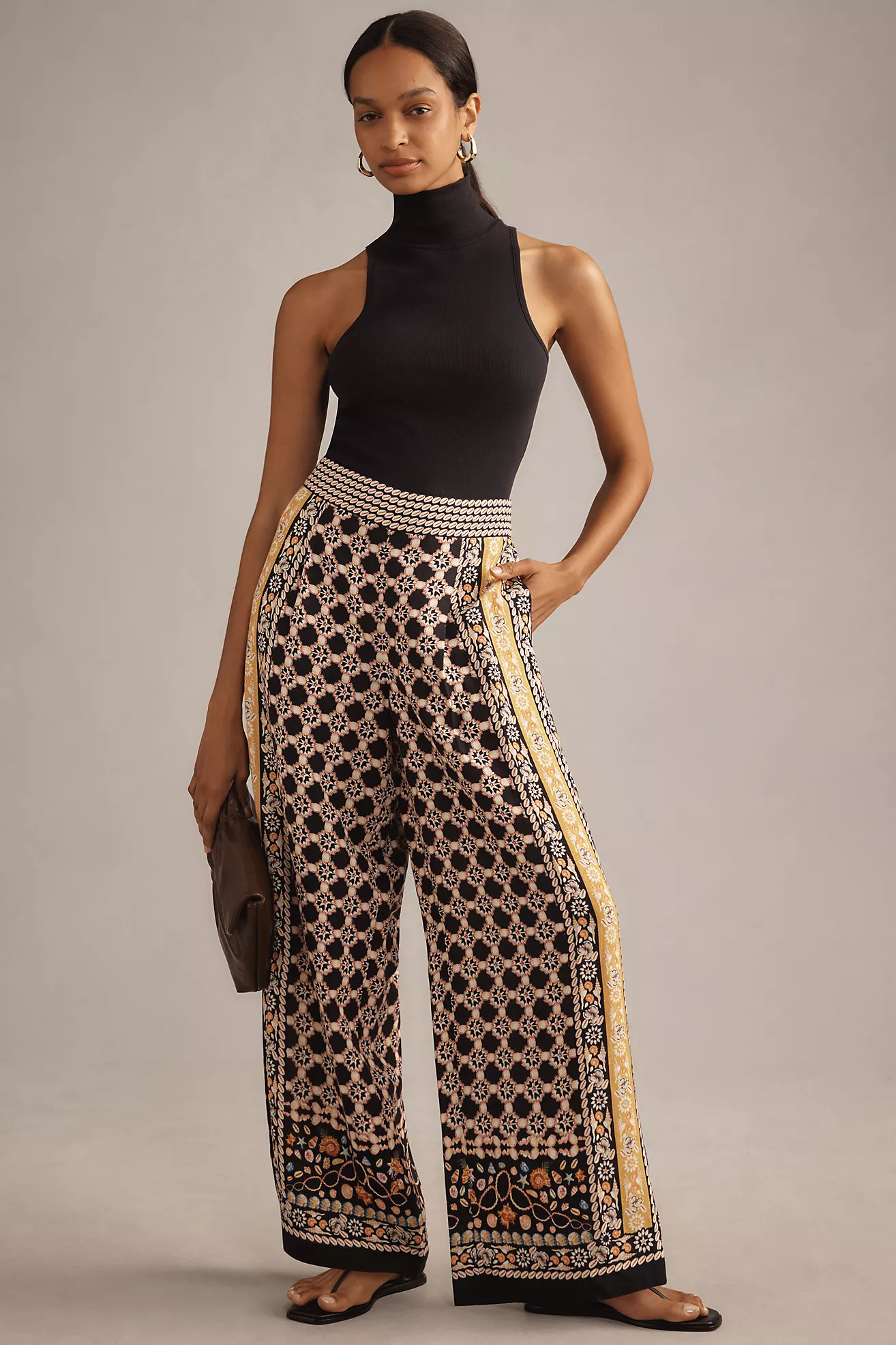 Ranna Gill Printed Linen Wide-Leg Pants | Anthropologie (US)