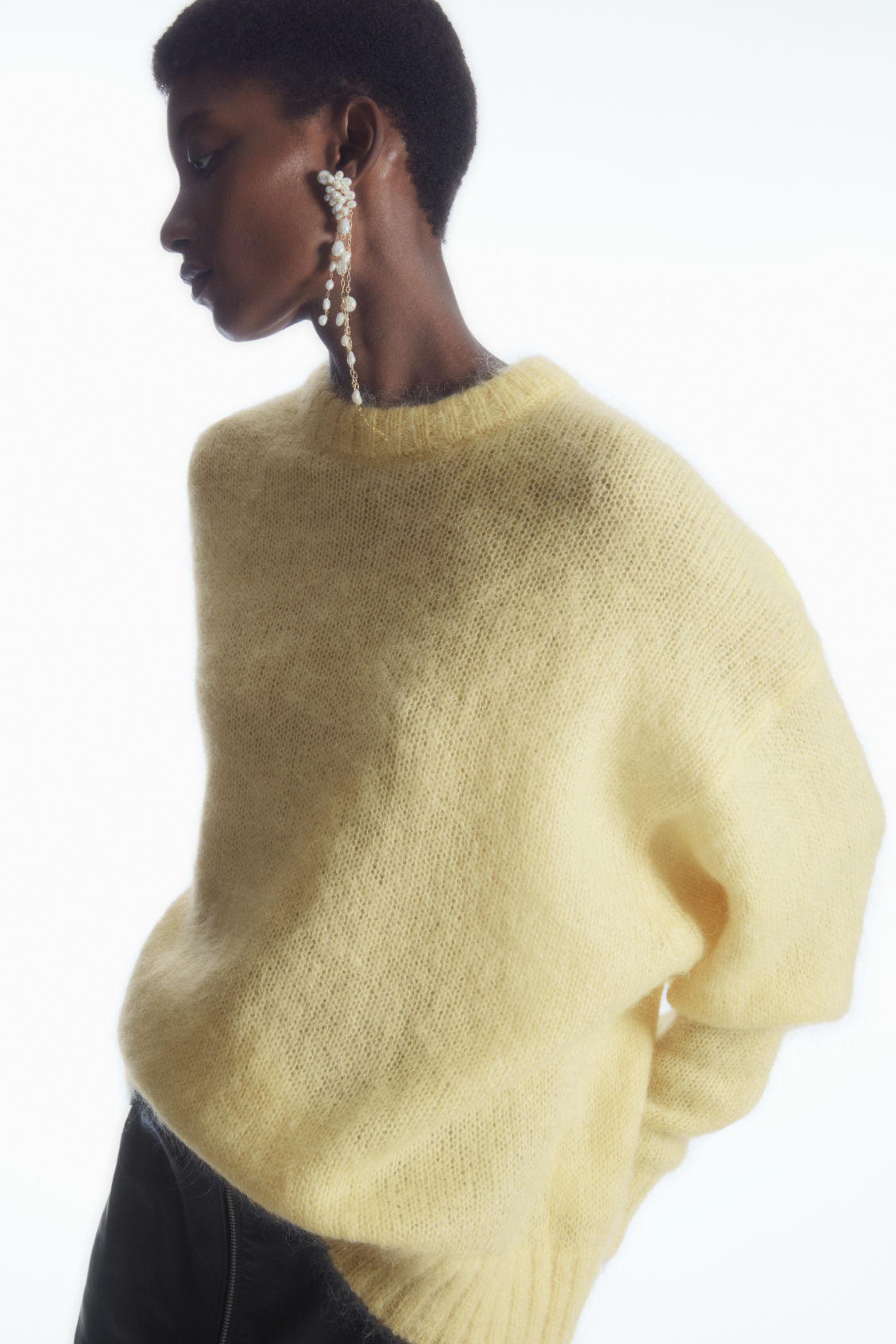 MOHAIR CREW-NECK JUMPER - YELLOW - COS | COS UK