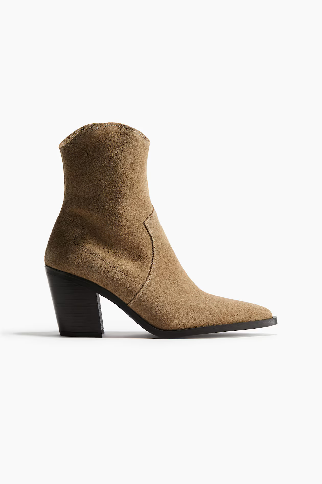 Leather cowboy boots - Dark beige - Ladies | H&M GB | H&M (UK, MY, IN, SG, PH, TW, HK)