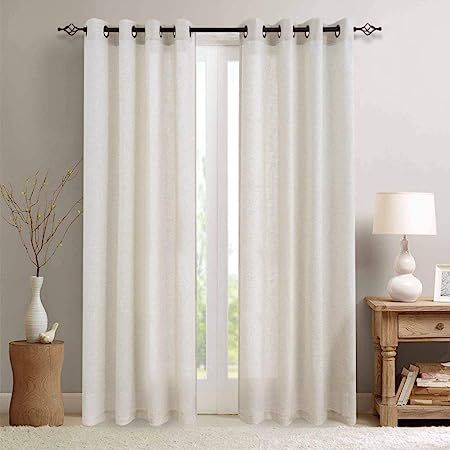 jinchan Linen Textured Curtains for Living Room Grommet Top Window Treatment Set for Bedroom 2 Pa... | Amazon (US)