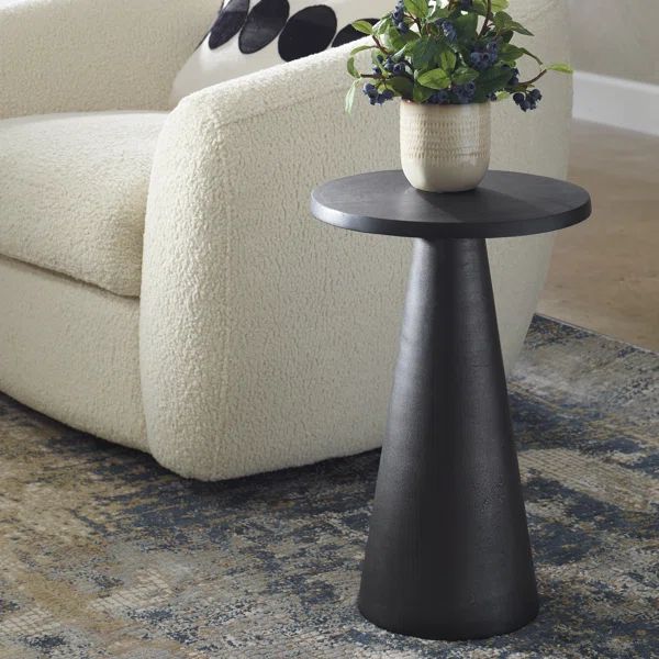Brecca Cast Aluminum Pedestal End Table | Wayfair North America