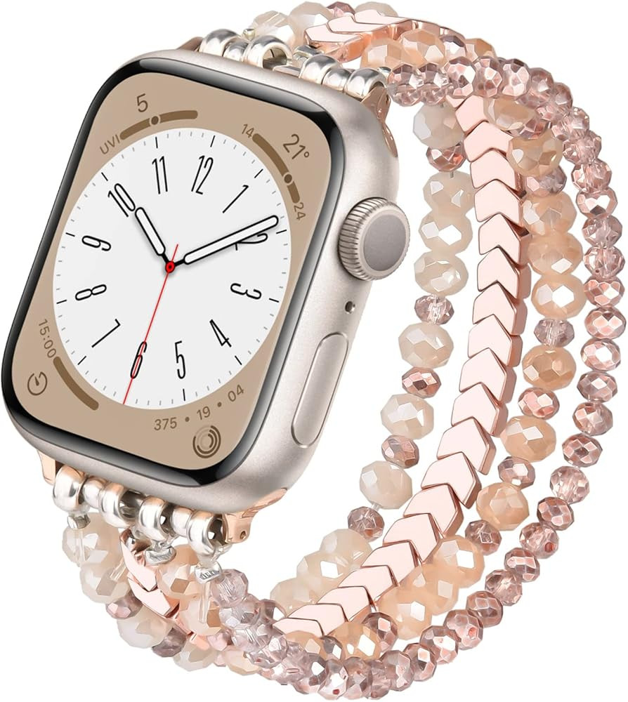 MOFREE Beaded Bracelet Compatible for Apple Watch Band 38mm 40mm 41mm 42mm 44mm 45mm Women,Fashio... | Amazon (US)