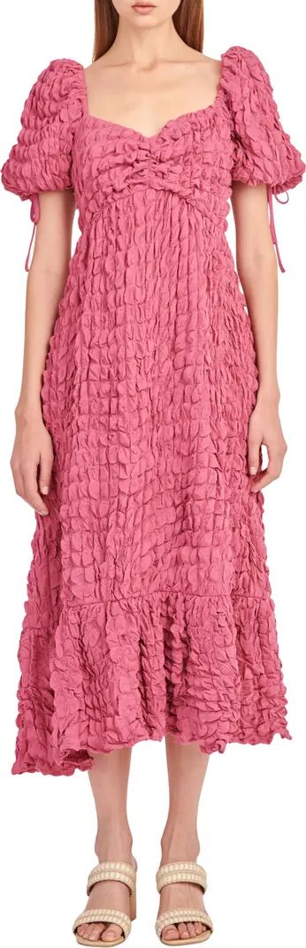 Endless Rose Texture Puff Sleeve Maxi Dress | Nordstrom | Nordstrom
