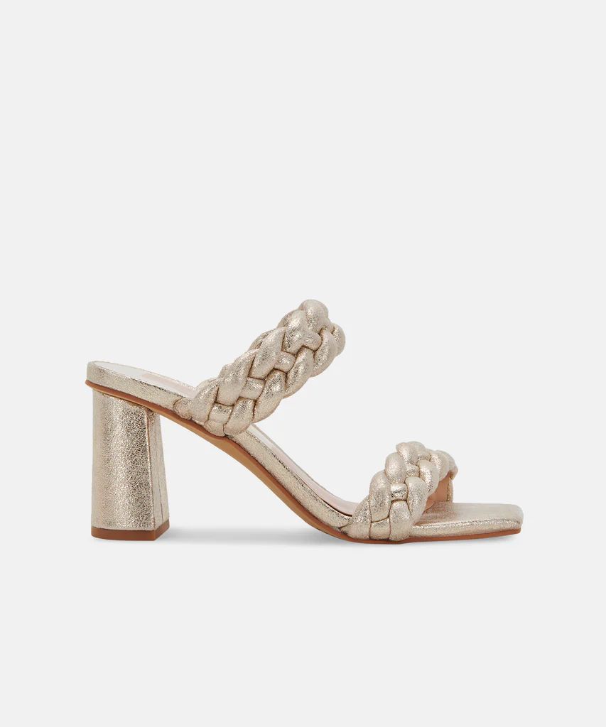 PAILY HEELS LIGHT GOLD METALLIC STELLA SUEDE | DolceVita.com