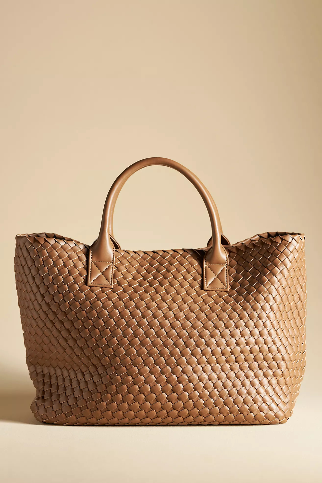 Woven Faux Leather Tote | Anthropologie (US)