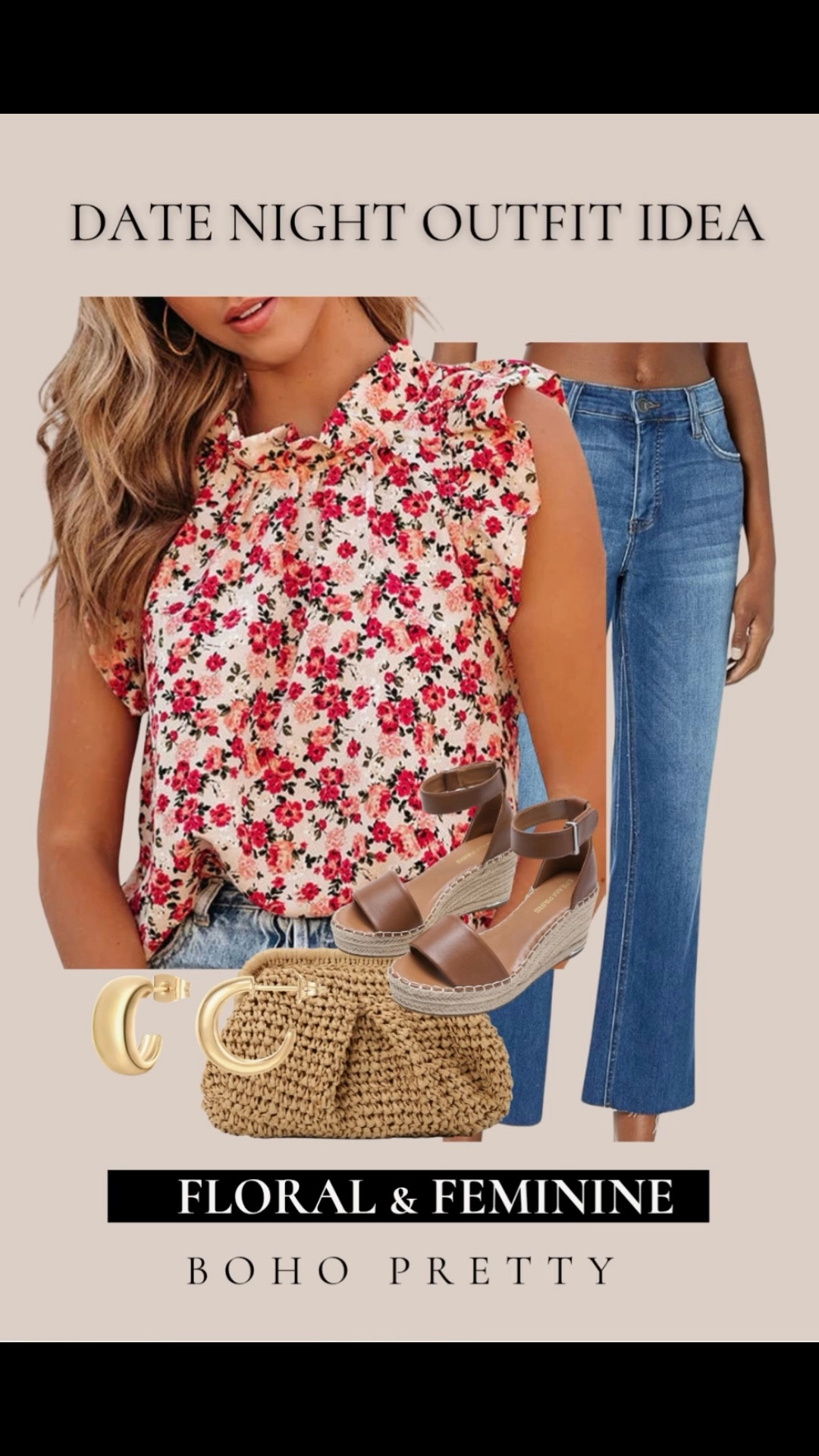 Spring Date Night Outfit Idea.  Floral and Feminine this look is perfect for a casual date night.  

#LTKootd #LTKmomlife #LTKOver40