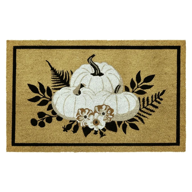My Texas House Natural Vines and Pumpkin Outdoor Coir Doormat, 18" x 30" | Walmart (US)