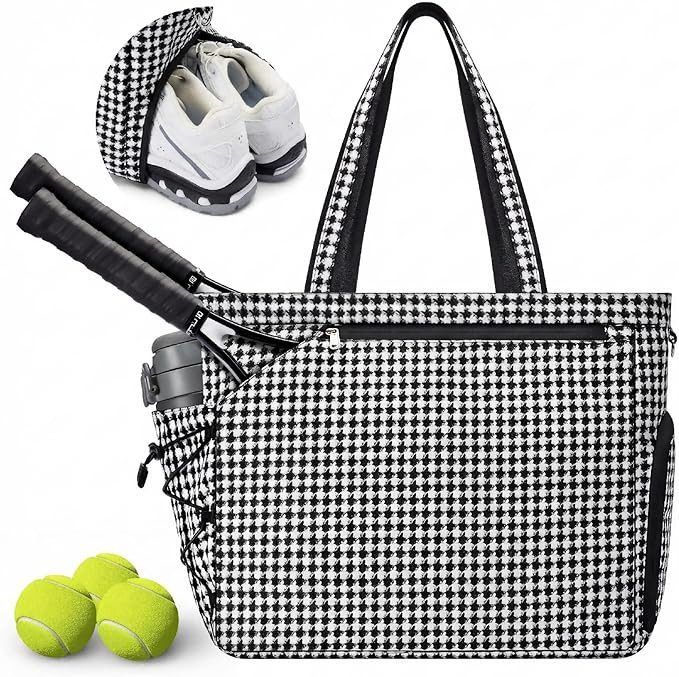 Lightweight Tennis Pickleball Bag for Women - Large Capacity Tennis Bag with Shoe Compartment, Ho... | Amazon (US)