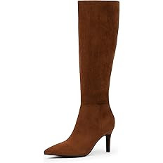 Knee High Boots Women Pointed Toe Tall Boots 3 In Stiletto High Heel Long Boots Side Zipper Dress... | Amazon (US)