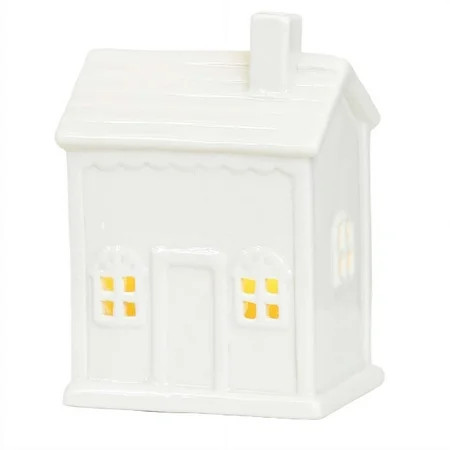 White Ceramic Christmas Village Houses, LED Light Up Christmas House, Christmas Village Town Houses with Built-in Led Lights for Home Tabletop Decor | Walmart (US)