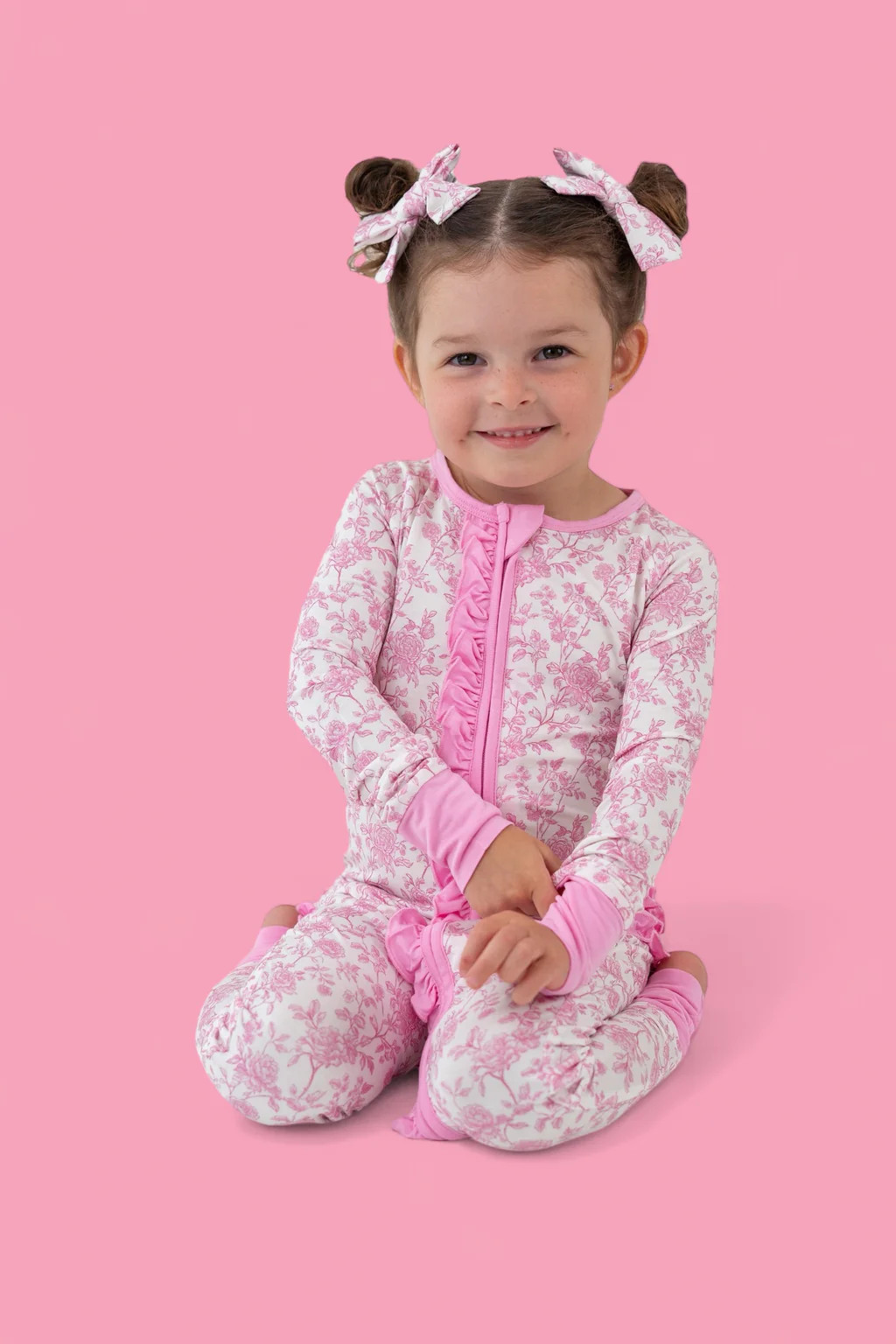 ROSEWOOD TOILE DREAM RUFFLE ROMPER | Dream Big Little Co.