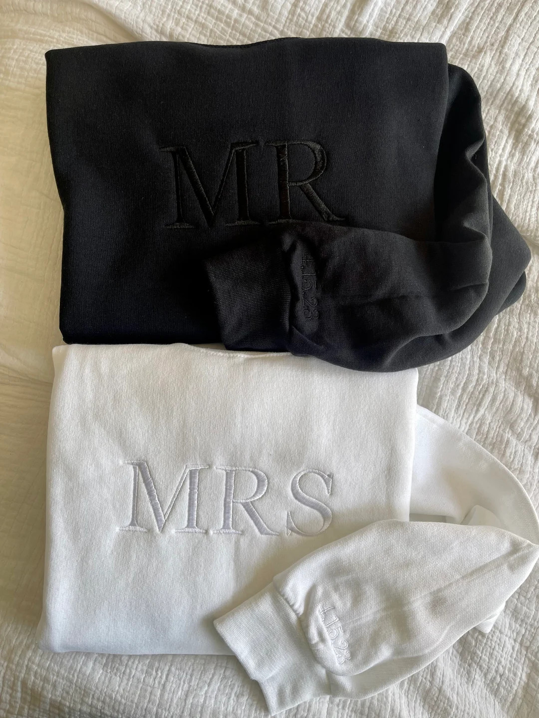 Mr and Mrs Embroidered Crewneck Sweatshirts, Wifey Hubby, Husband Wife Matching, Honeymoon Outfit... | Etsy (US)