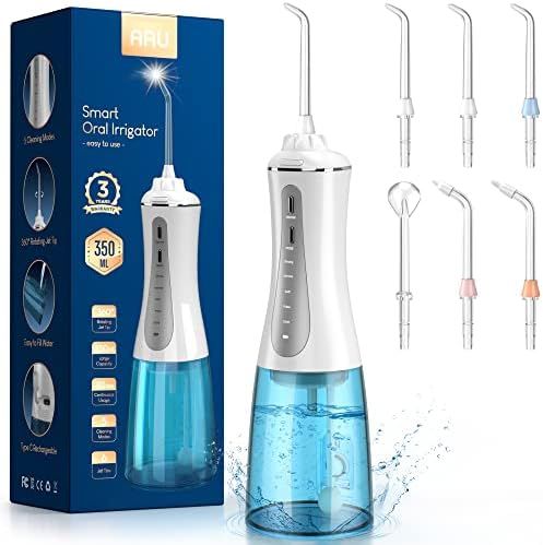 Cordless Water Dental Flosser for Teeth - Portable and Rechargeable 350ML Oral Irrigator with 5 Mode | Amazon (US)