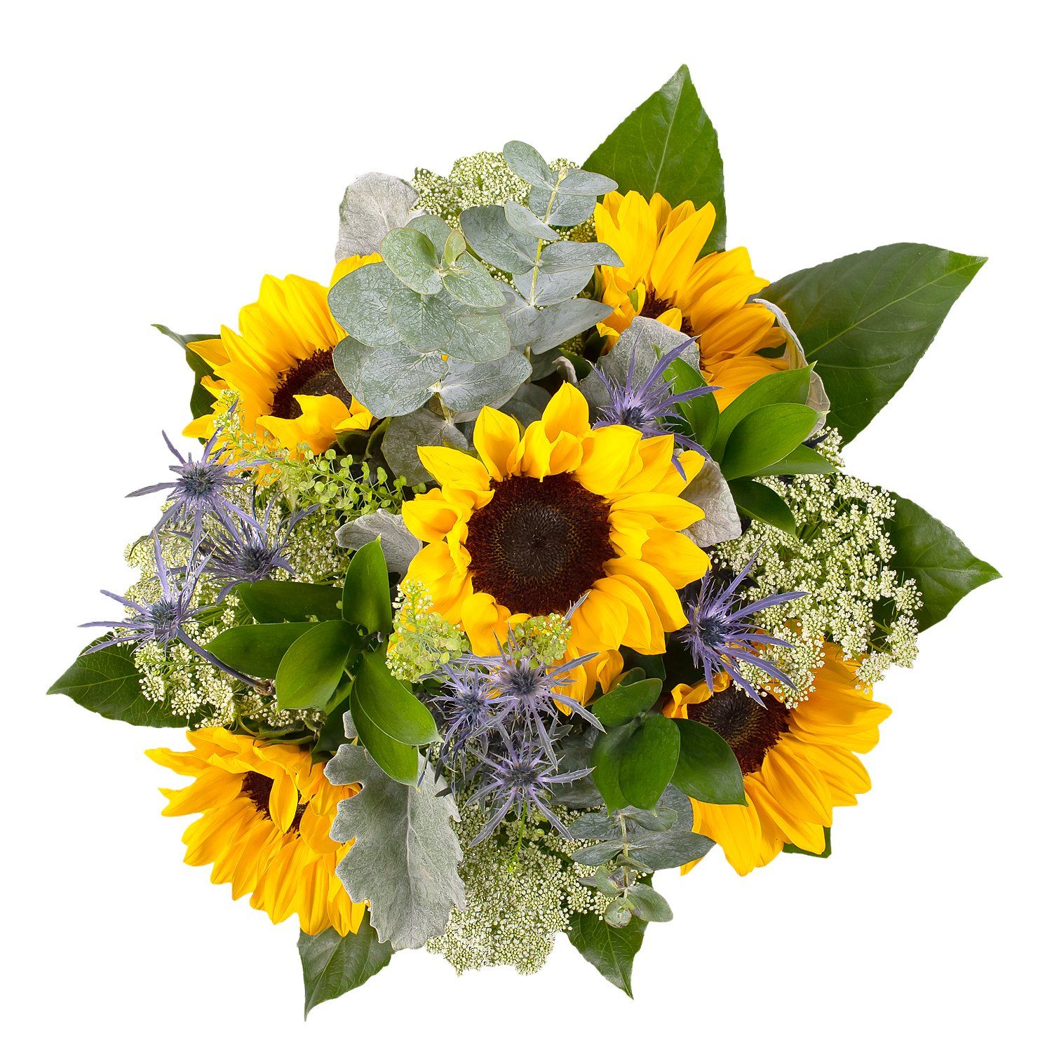 Sunflower Elegance Fresh Flower Bouquet, 20 Stems, Vase Included | Walmart (US)