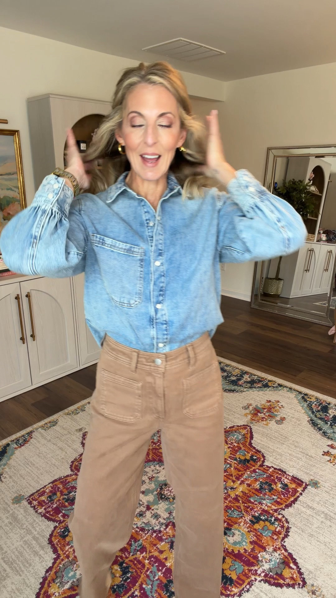 The secret detailing in this shirt makes it so fantastic! At $34 with an embroidery around the collar and the wrist this is sure to be one you will wear on repeat. Paired it with my favorite viral sailor jeans in brown size extra small and top and size 2 in pants. 

@Target