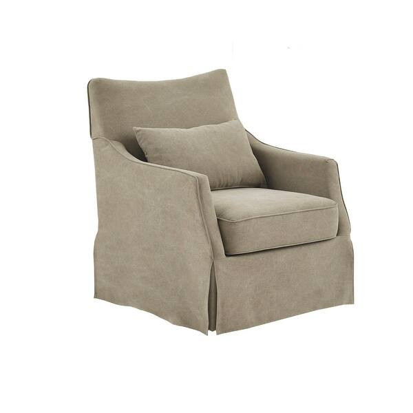 Martha Stewart London Skirted 360 degree Swivel Chair - Tan | Bed Bath & Beyond