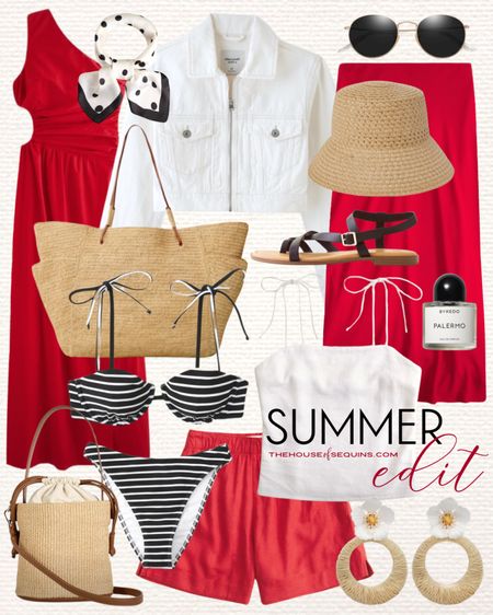 Comment SHOP below to receive a DM with the link to shop this post on my LTK ⬇ https://liketk.it/4JaBR

Shop these Abercrombie summer outfit finds! European vacation outfit, cropped denim jacket, satin maxi skirt, striped bikini, red dress, linen shorts, Sezane Paloma raffia tote bag, matching set, Chloe raffia bucket bag look for less and more!  