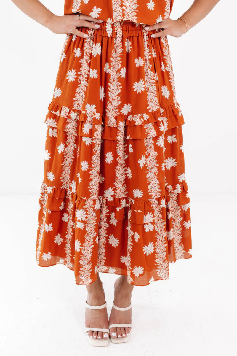 The Aubrey Midi Skort - Burnt Orange | The Impeccable Pig