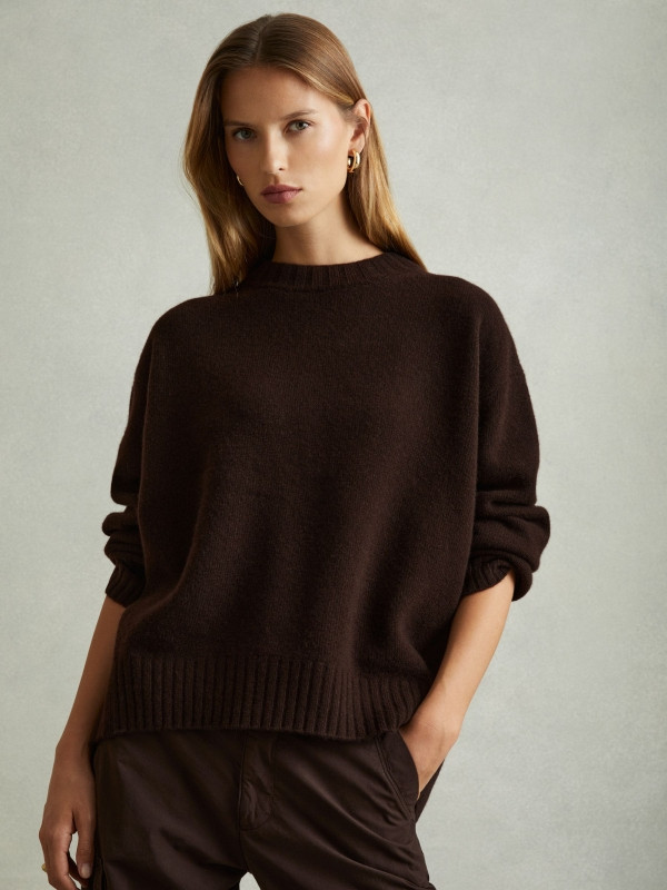 Elena
                Wool-Cashmere Crew Neck Jumper | Reiss UK