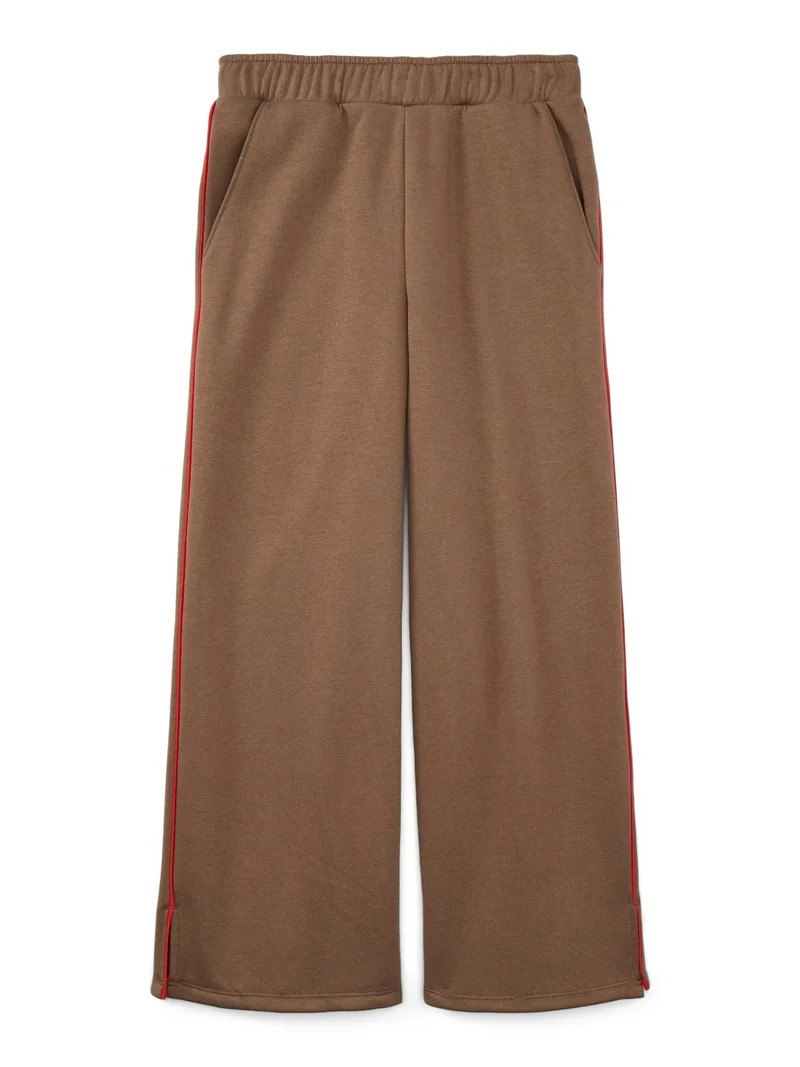 Weekend Academy Girls Rolled Waist Fleece Sweatpants, Sizes 4-18 - Walmart.com | Walmart (US)