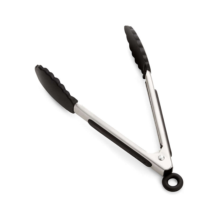 Tovolo Black Tip Mini Silicone Tongs + Reviews | Crate & Barrel | Crate & Barrel