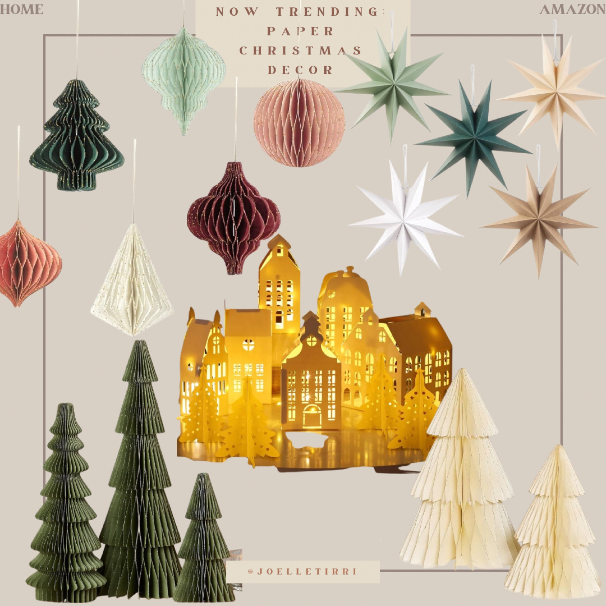 Paper Christmas ornaments and paper Christmas trees, paper Christmas village. Paper Christmas houses. Christmas star. Christmas lantern. #amazon #christmasdecor  #christmasornaments

#LTKHoliday #LTKHome #LTKSeasonal