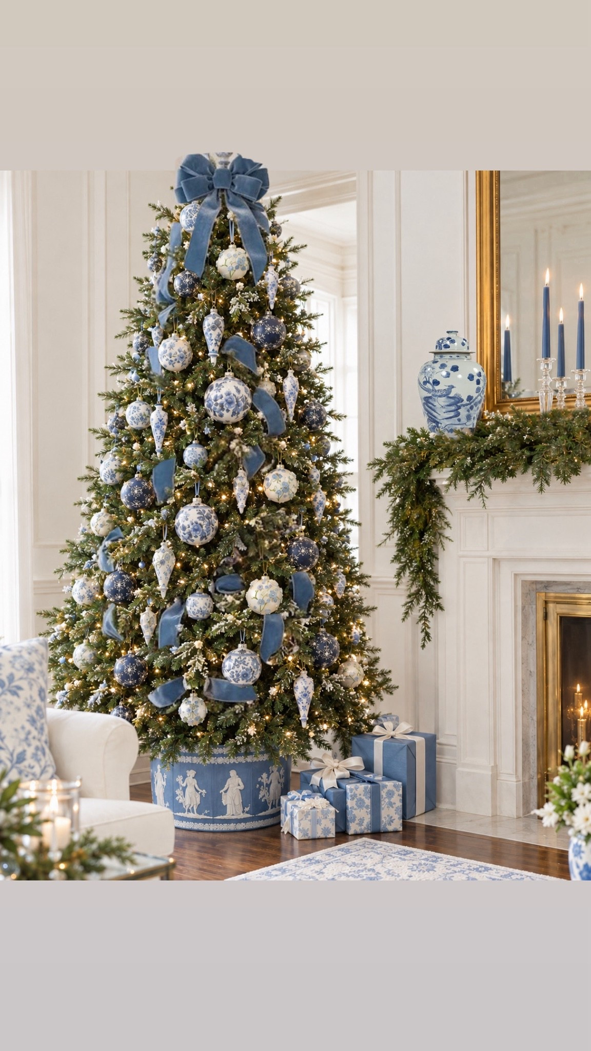 Wedgwood / chinoiserie inspired Christmas tree 💙🎄 blue and white Christmas decor 2026

#LTKHome #LTKdayinmylife #LTKootd