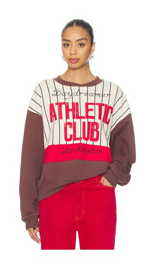 DAYDREAMER Athletic Club Colorblocked Sweatshirt in Brown. - size S/M | Revolve Clothing (Global)