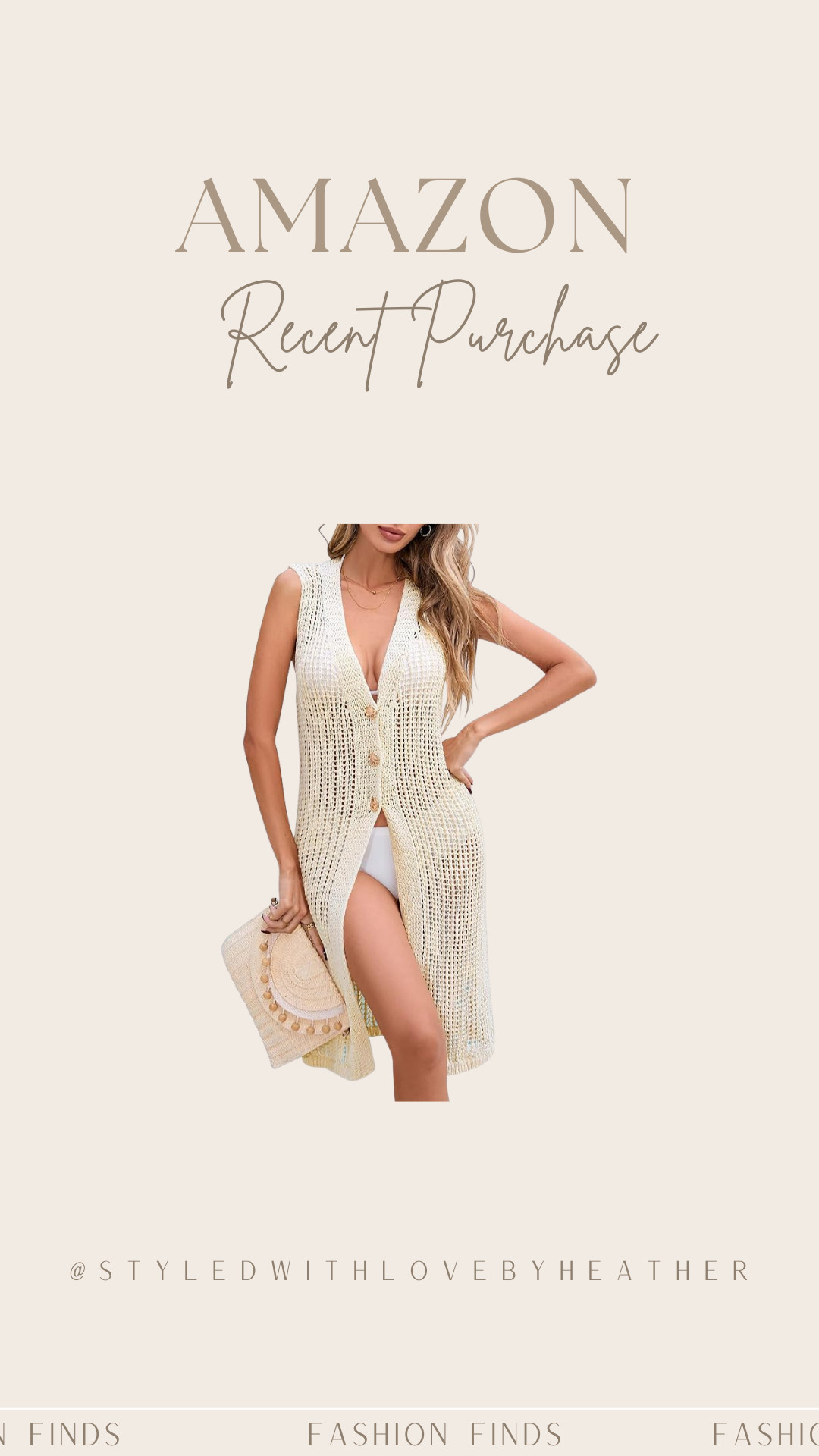 ✨ Recent Amazon find I’m loving ✨

This knit beach cover-up is perfect for summer and vacations. The lightweight open-knit design and button detail make it the perfect throw-on piece over your swimsuit for beach days, poolside lounging, or resort walks.

If you’re looking for a chic cover-up that feels effortless and elevated, this is a must-have.
Linked on my LTK 🤍 ✨ 

 #LTKootd #LTKPetite #LTKSwim