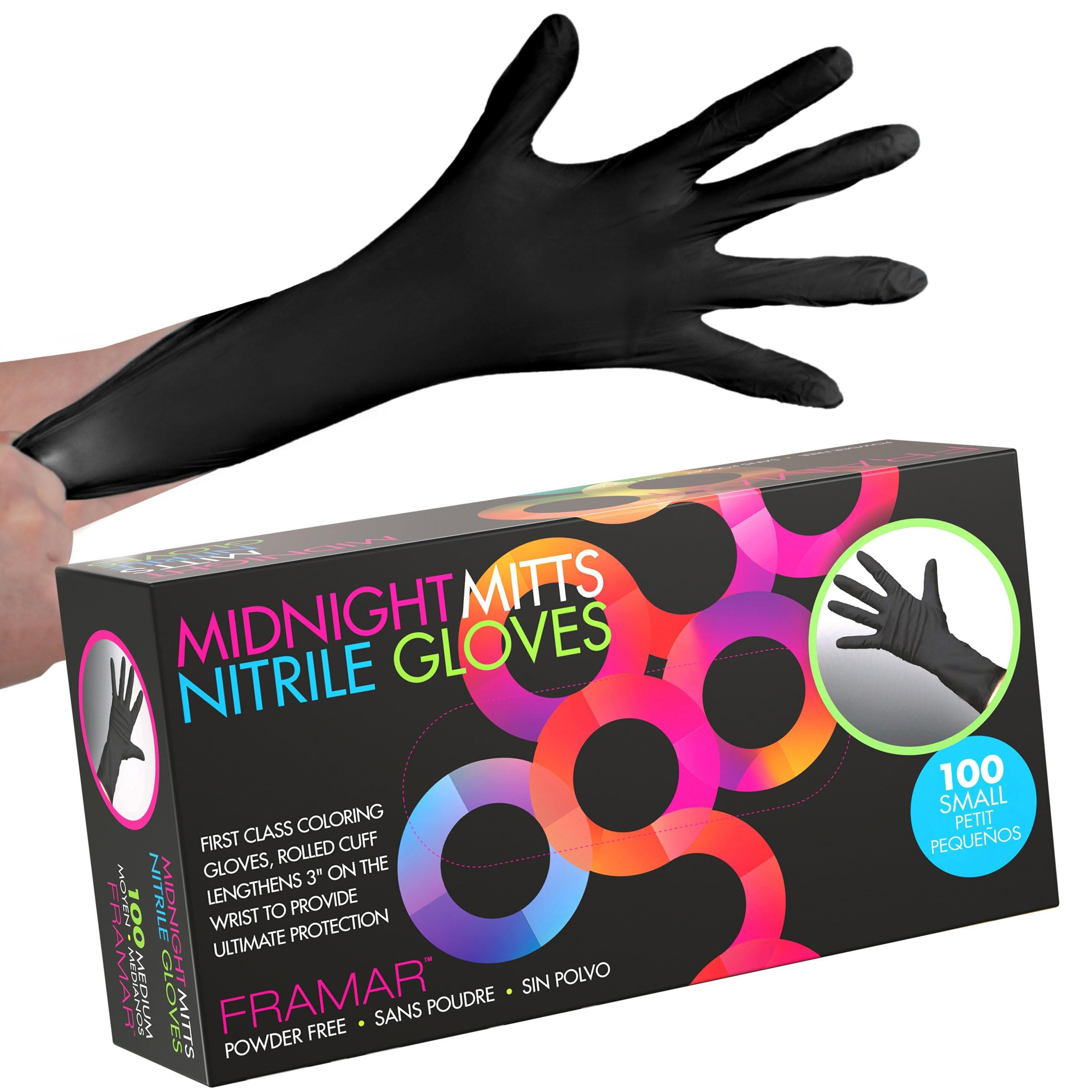 FRAMAR Powder Free Nitrile Gloves -12 INCH Black Disposable Gloves Latex Free, Non Latex Gloves, ... | Amazon (CA)
