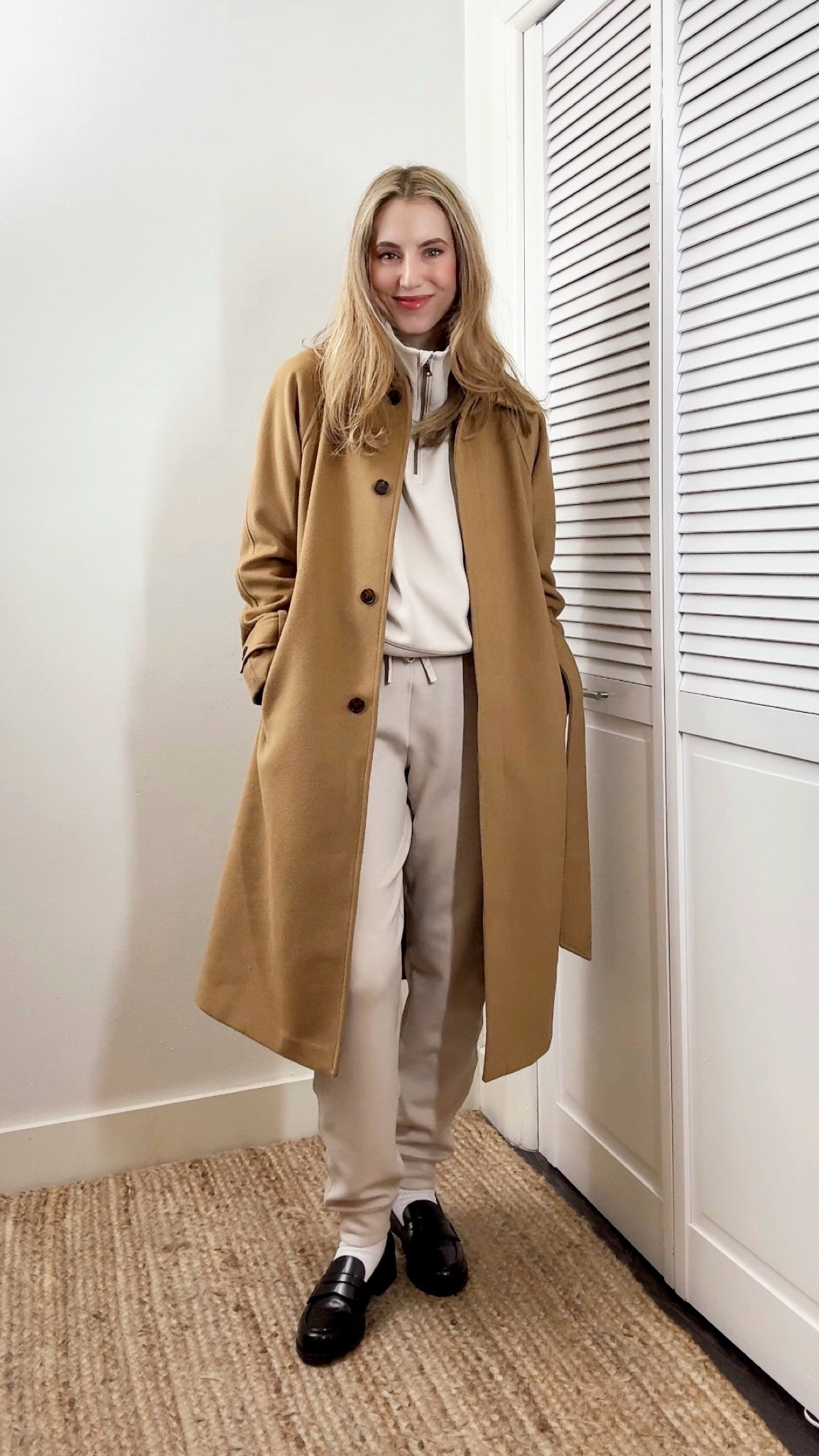 Been living in these joggers! It’s the sand, size small (my usual size). I have an older pair that I have washed a bunch of times, and it looks new. No pilling. 

A key for me is the tailored coat and the loafers. I love how they play off the joggers and half zip.

Thank you, Rhone, for the set!

#LTKShoeCrush #LTKActive #LTKStyleTip